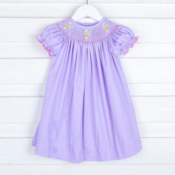 COPY - Classic Whimsy Neverland Fairy Purple Smocked Bishop Dress - Picture 1 of 6
